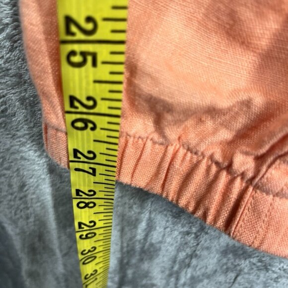 Athleta Cabo Linen Jogger Womens Size 8 Orange Peach Summer Zipped Pockets - Picture 11 of 11